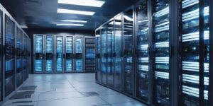 telecommunications technology automation futuristic server room