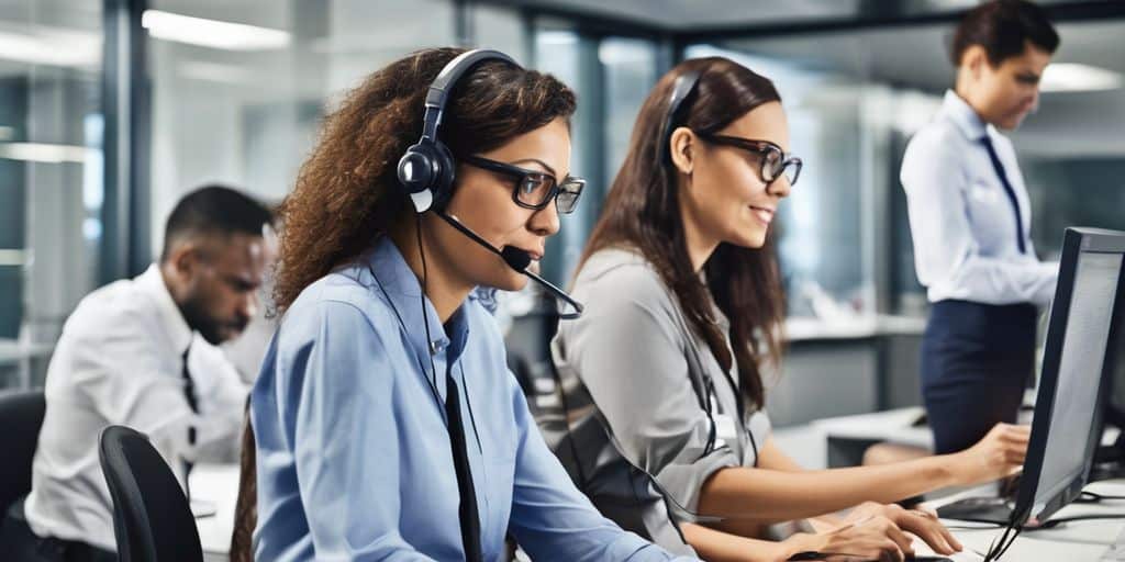 employees using personal devices in a telecom office